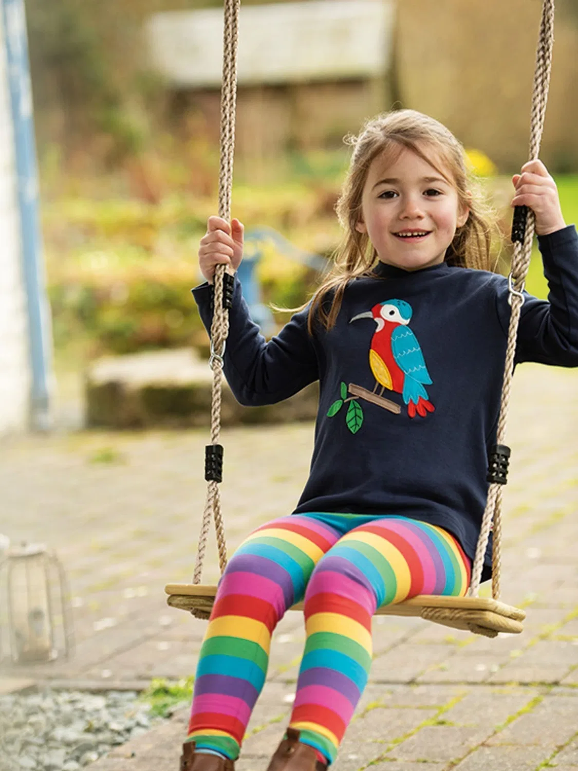 Леггинсы суперстрейч из хлопка Frugi, розовый — фото 3