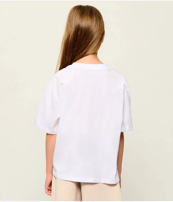Детская футболка для девочек с круглым вырезом Relaxed Fit Guess, белый — фото 3