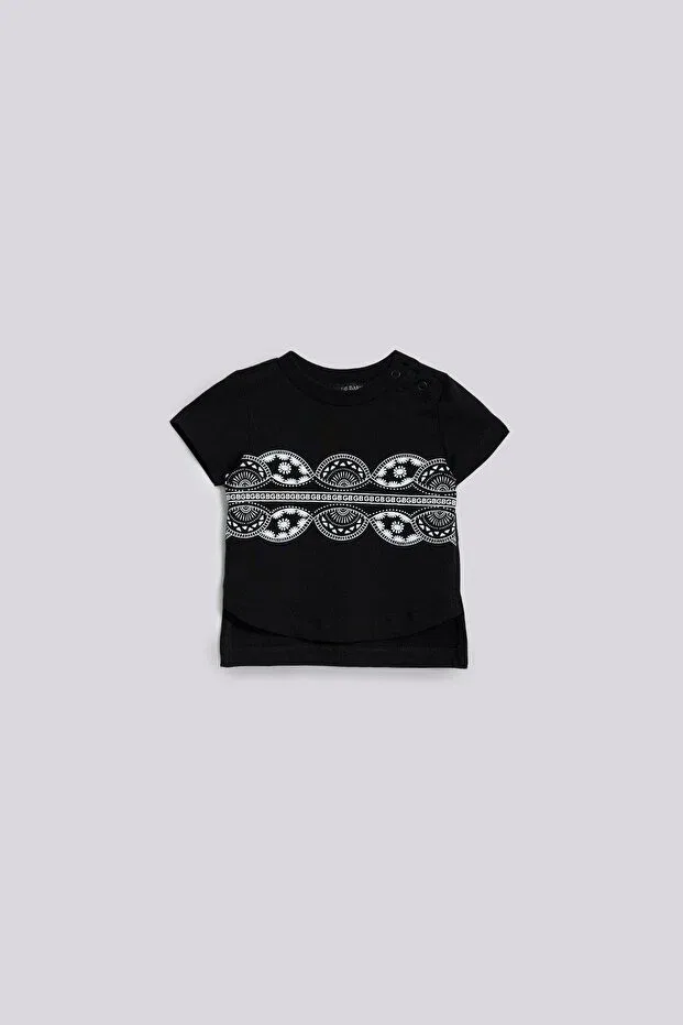 Детская футболка для мальчиков с графическим принтом Gb Baby, Black