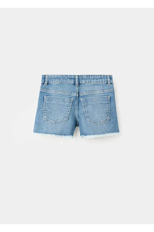 Детские шорты для девочек джинсовые Mango Kids, Dull Blue — фото 2