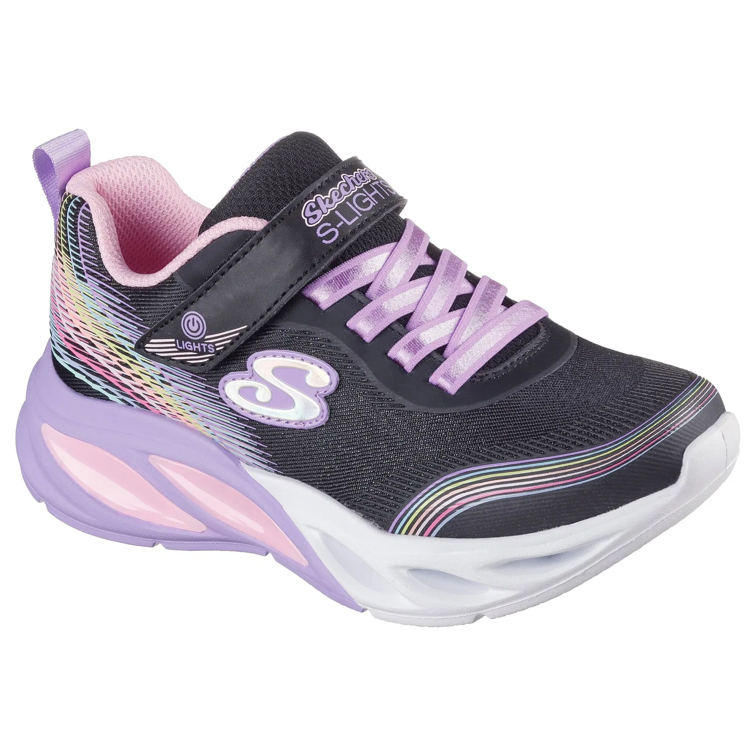 Детские кроссовки со светодиодной подсветкой Cosmic Glow Lights Skechers, Black/Multi