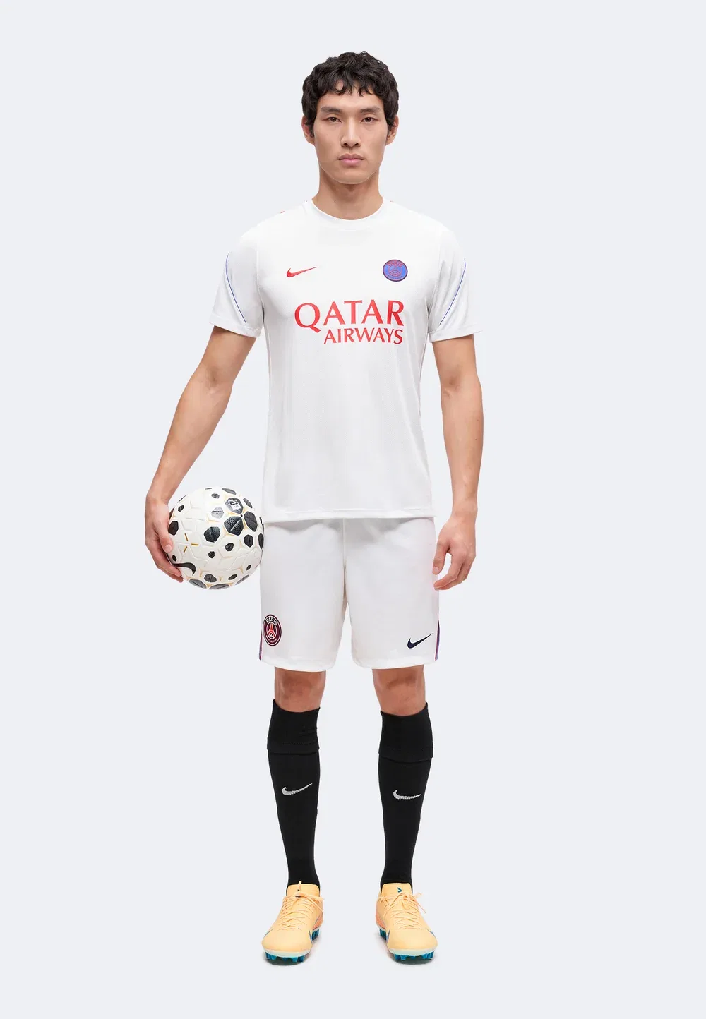 Psg m nk df strk ss top k - club wear Nike Performance, White/Hyper Royal/Global Red — фото 2