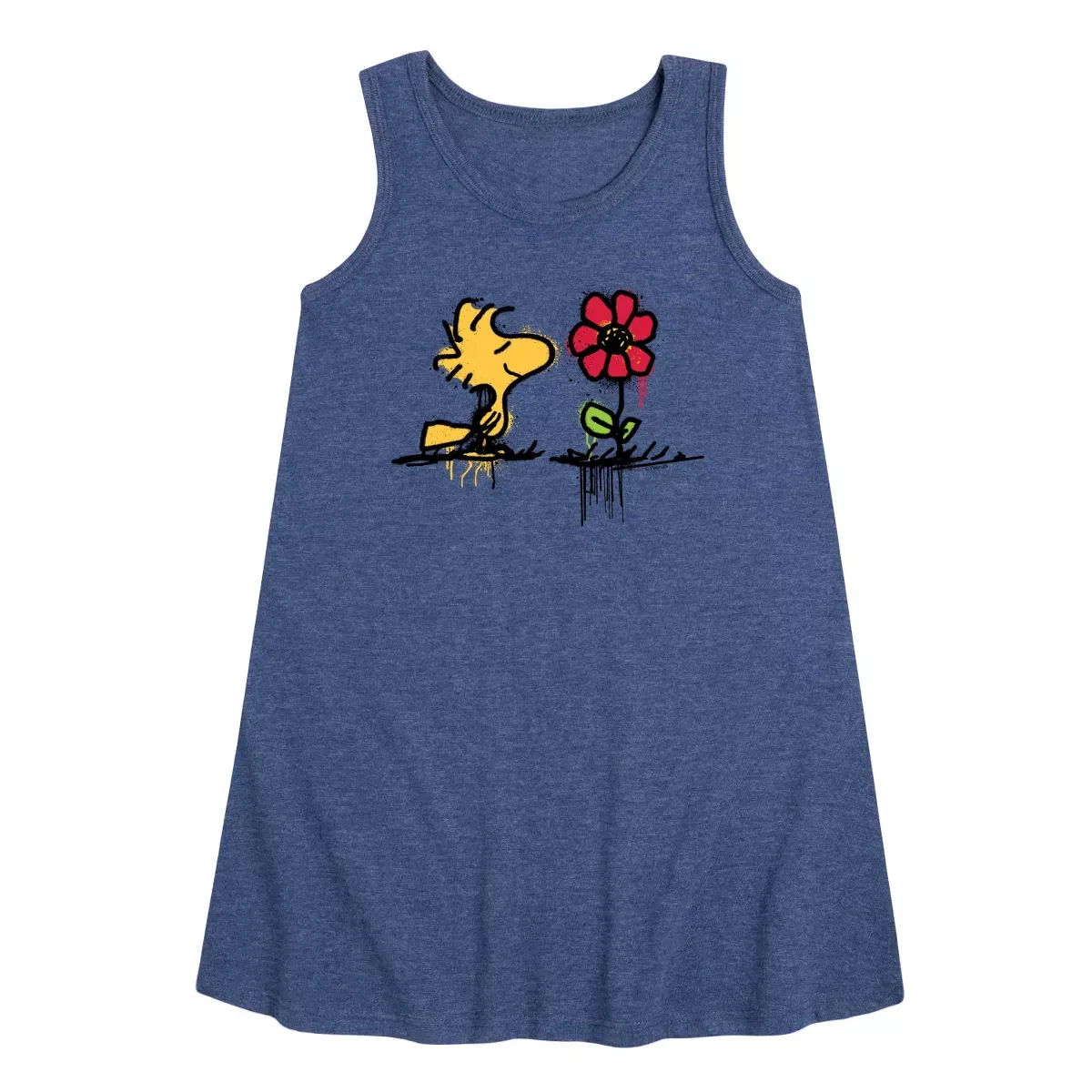 Детское платье-трапеция без рукавов Woodstock Rose Peanuts, Heather Navy