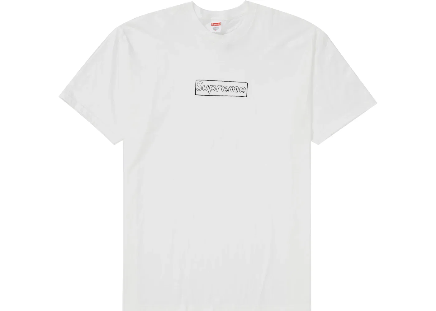 Мужская футболка с принтом KAWS Chalk Logo Supreme, White