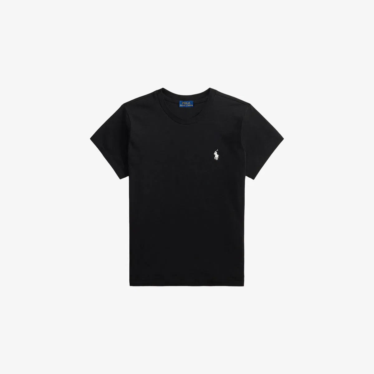 Хлопковая футболка с короткими рукавами и вышитым логотипом Polo Ralph Lauren, черный