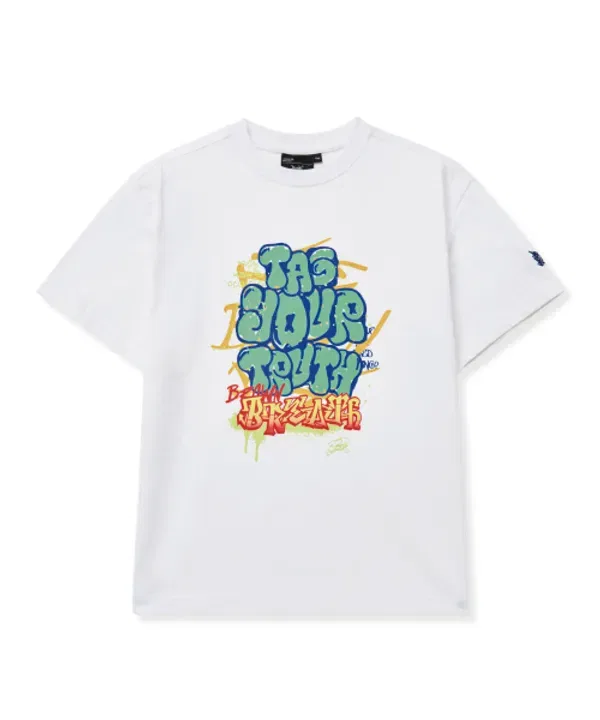 Футболка с граффити-принтом Kids tag graffiti tee, Brownbreath Kids, белый — фото 2