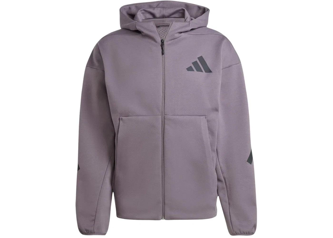 Мужская куртка с капюшоном на молнии Adidas, Grey Strata