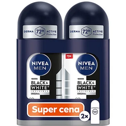 Набор дезодорантов-роликов Nivea, Black & White Invisible Original