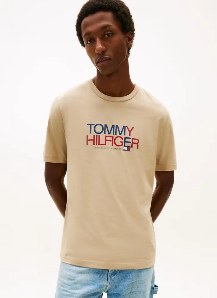 Футболка с принтом-логотипом Tommy Hilfiger, сандаловый