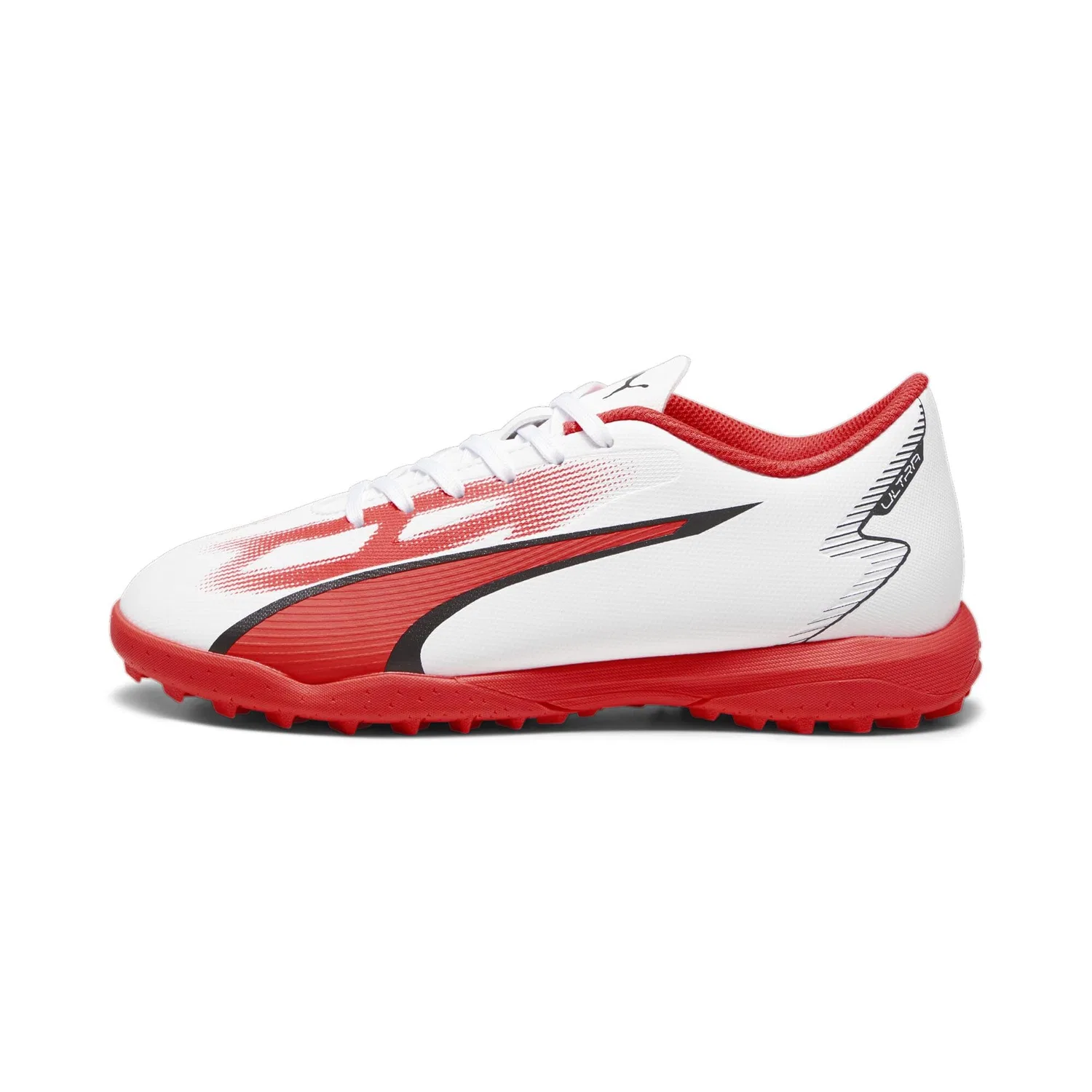 Детские футбольные бутсы для мальчиков Ultra Play Tt Jr PUMA, White Black Fire Orchid