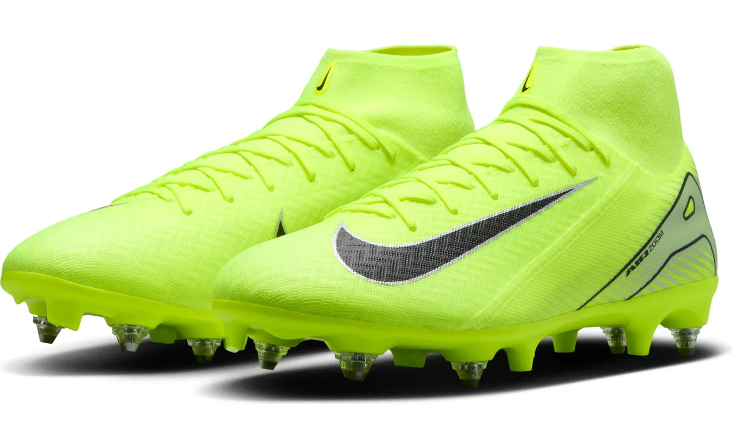 Детские бутсы для девочек с улучшенной амортизацией NIKE Mercurial Superfly 10 Academy Sg-pro, Volt Black — фото 2
