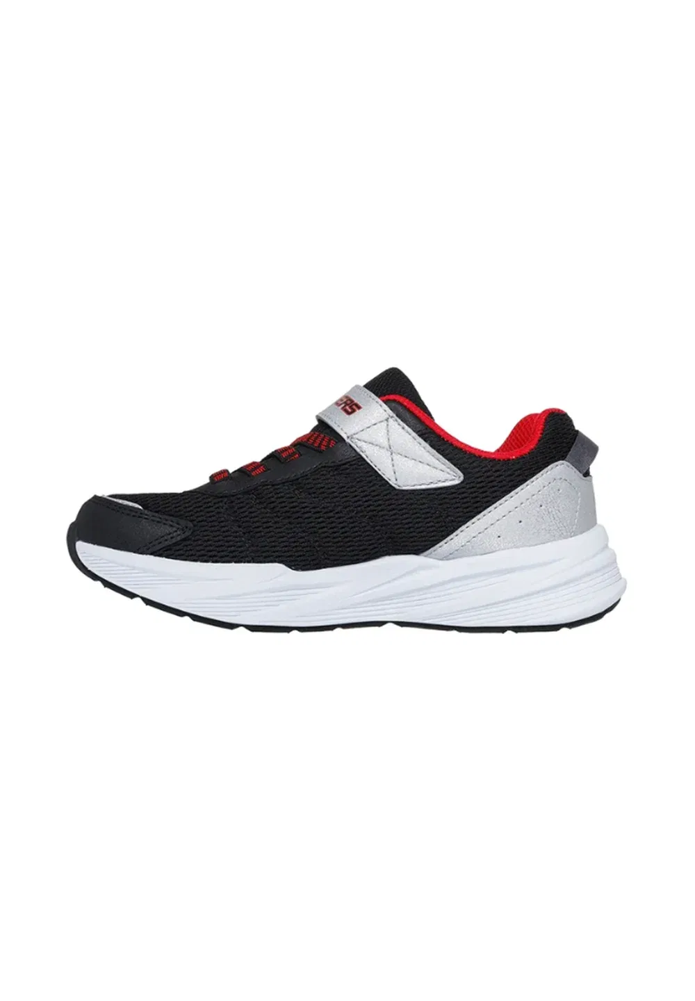 Протектор Microspec - кроссовки Skechers, Black Silver Synthetic Black Textile Red Trim