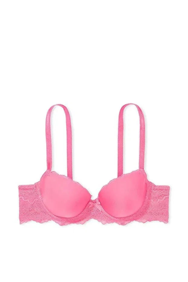 Женское бра с пуш-ап Smooth Lace Light Support Demi Bra Victoria'S Secret, Pink