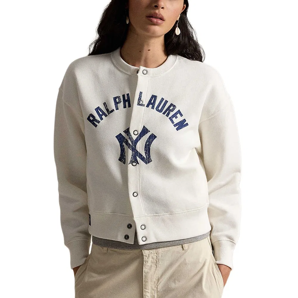 Женская бейсбольная куртка Polo Ralph Lauren, Washed White — фото 3
