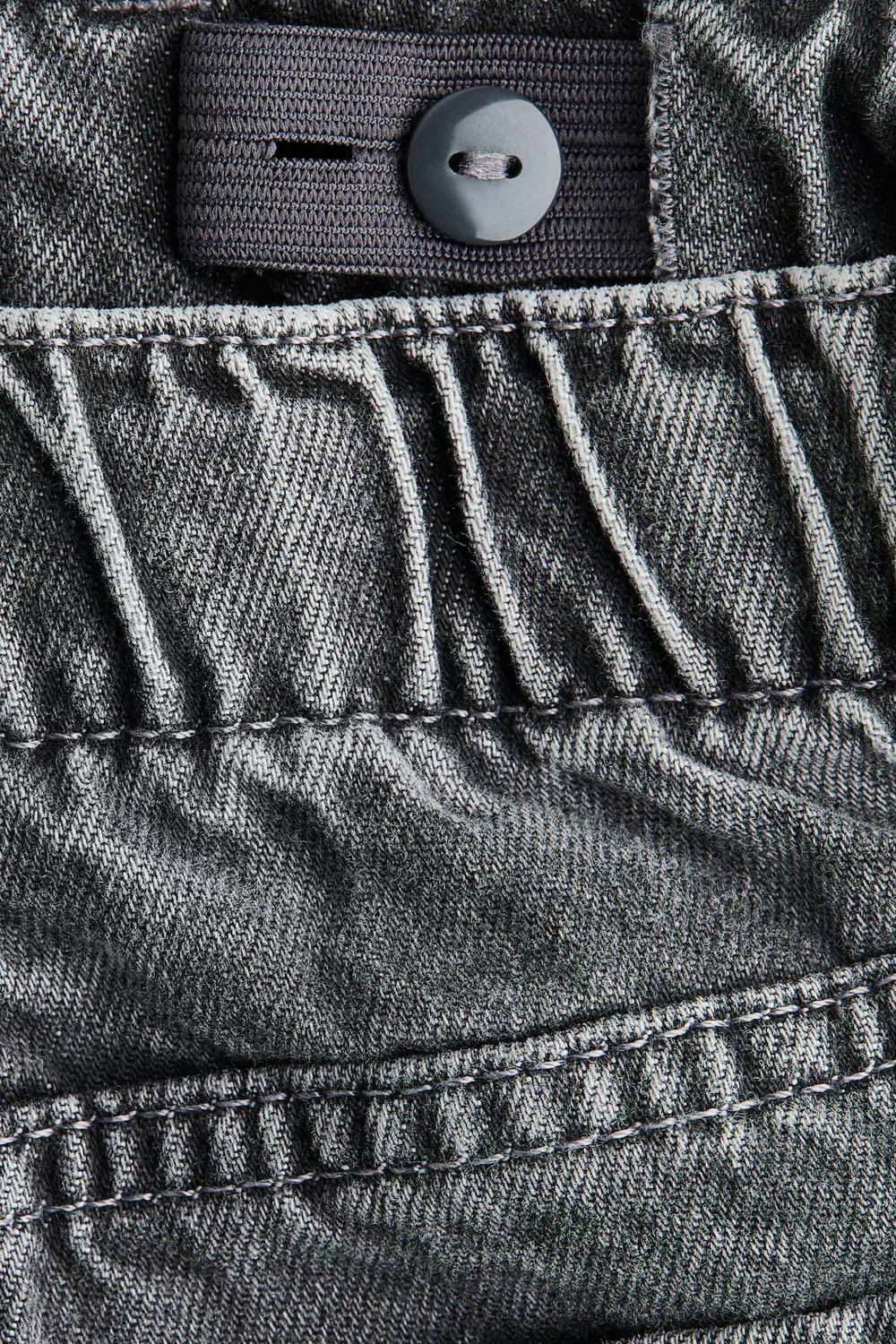 Свободные джинсы с широкими штанинами H&M, Denimgrau/Blumen — фото 3