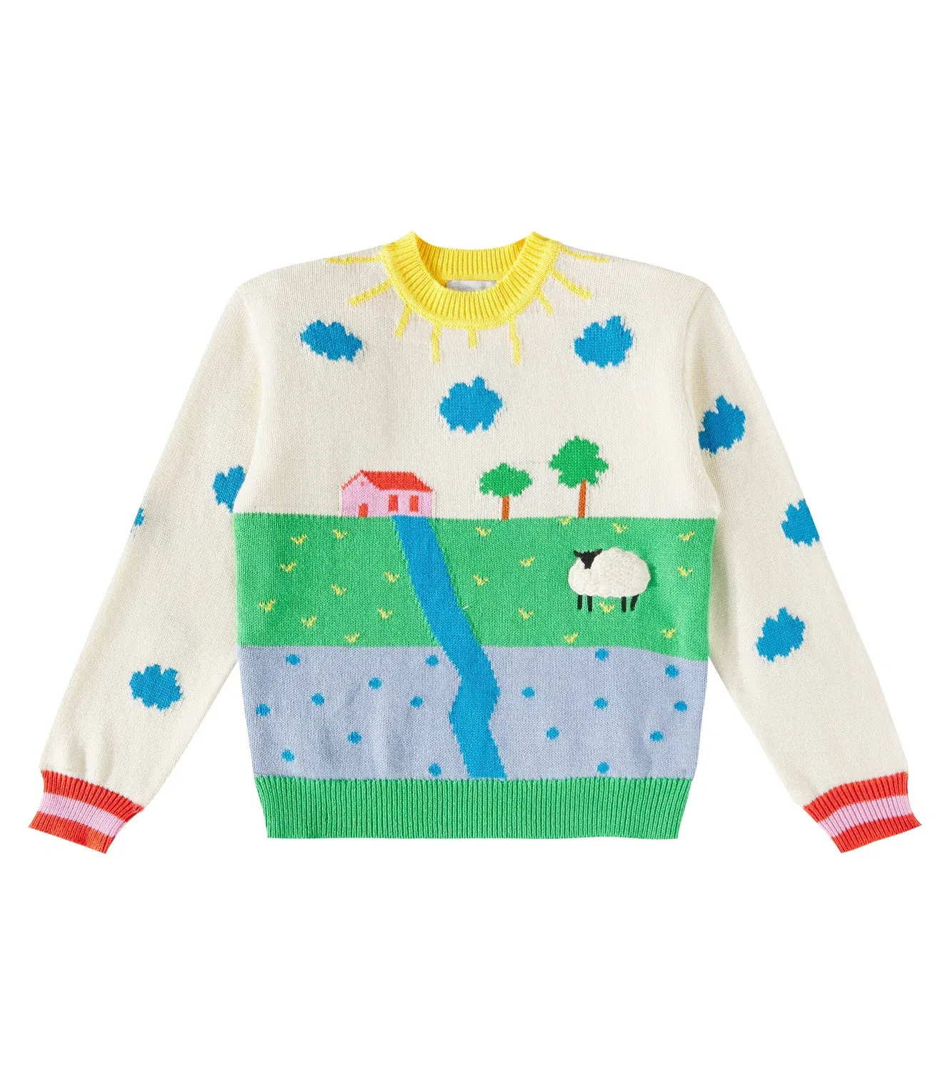 Свитер с интарсией Stella Mccartney Kids, черный