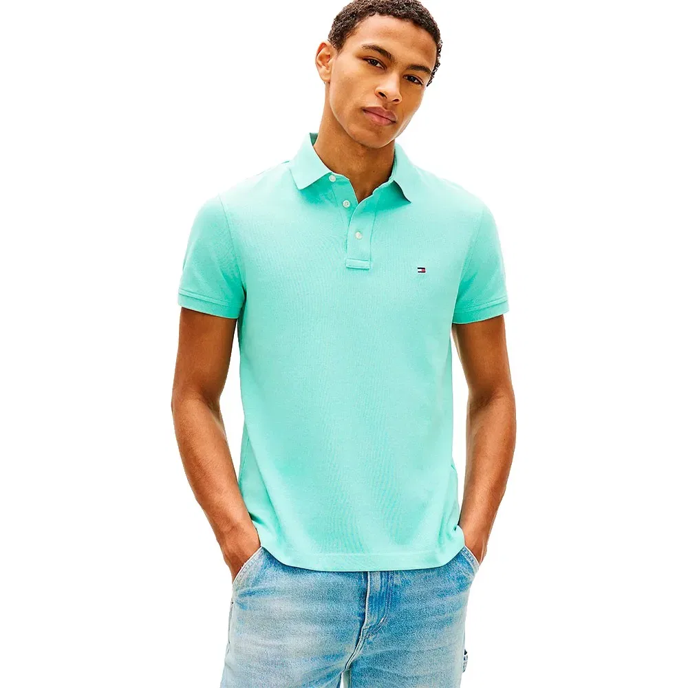 Мужское поло с коротким рукавом 1985 Slim Fit Tommy hilfiger, Green