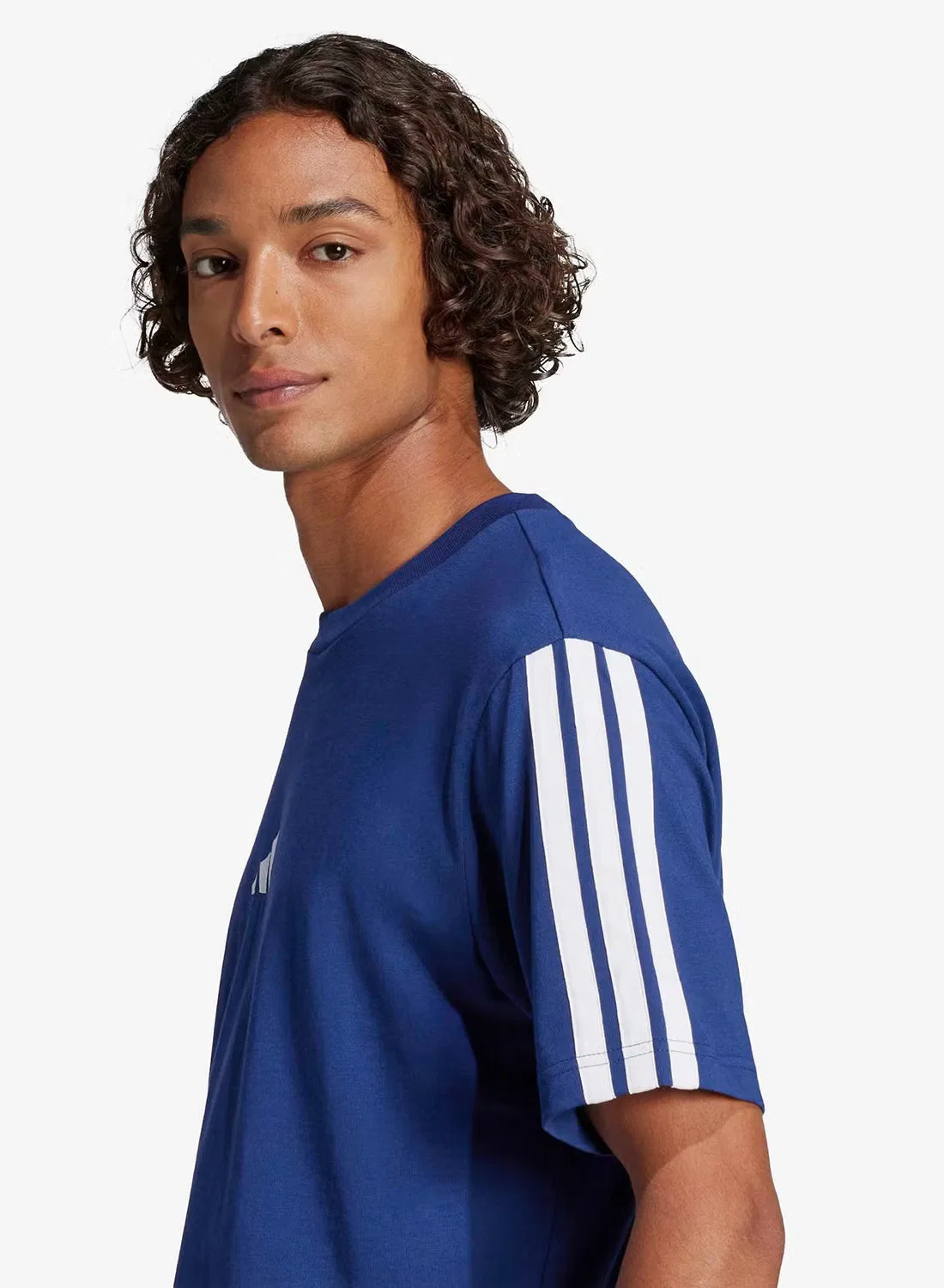 Футболка с принтом 3-Stripes essential Adidas, темно-синий — фото 4