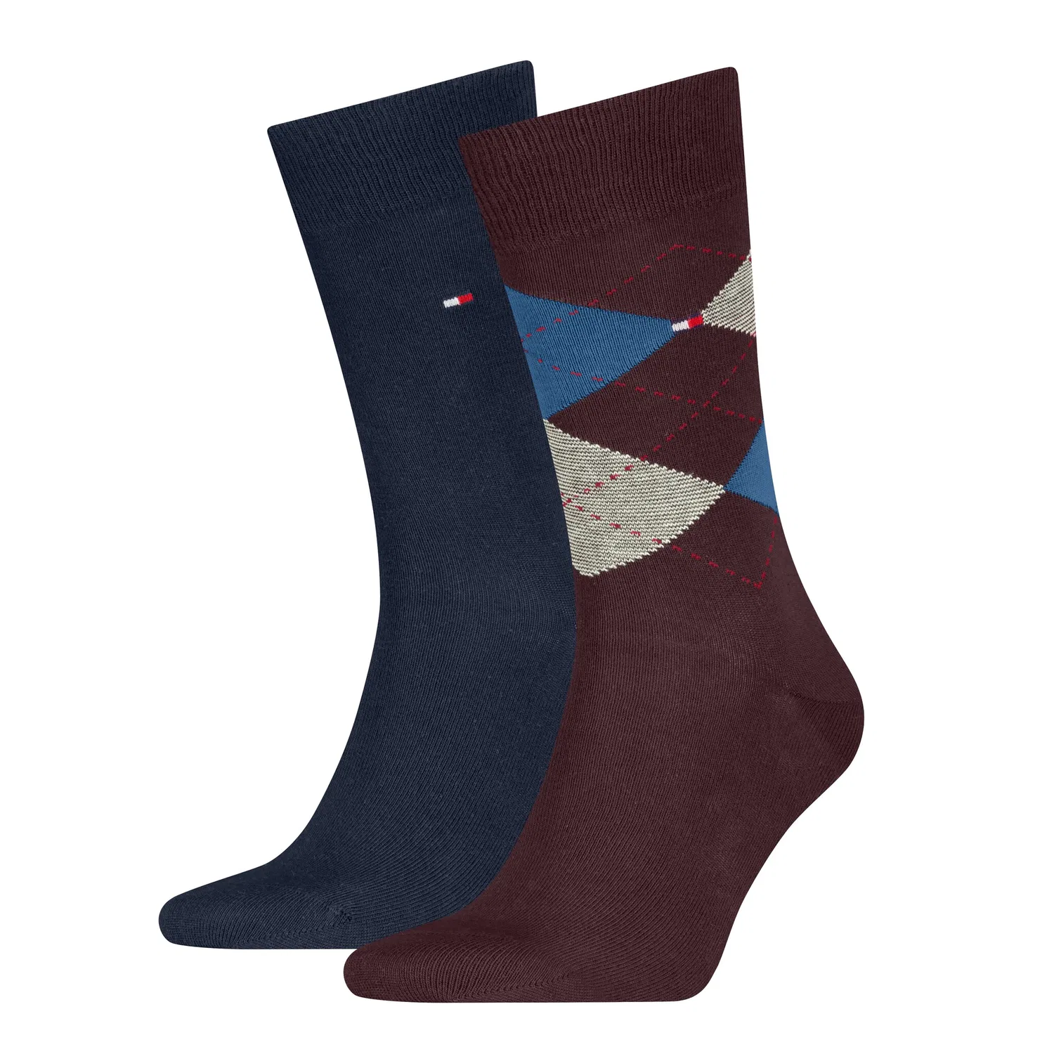 Мужские носки с классическим узором Argyle Tommy Hilfiger, Deep Rouge