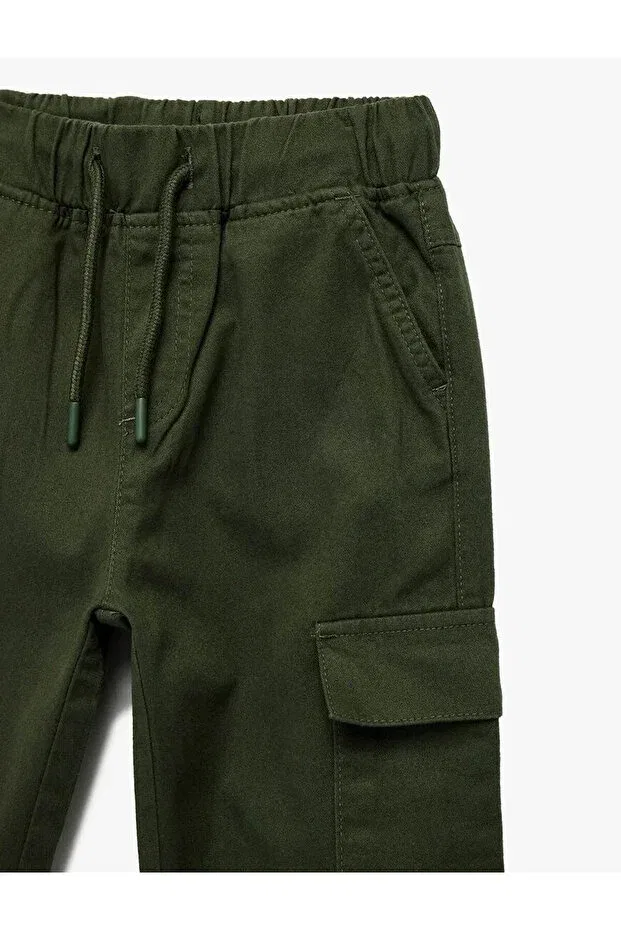 Детские брюки для девочек карго со шнуровкой Beli Lace-Up Cargo Koton, Khaki — фото 3