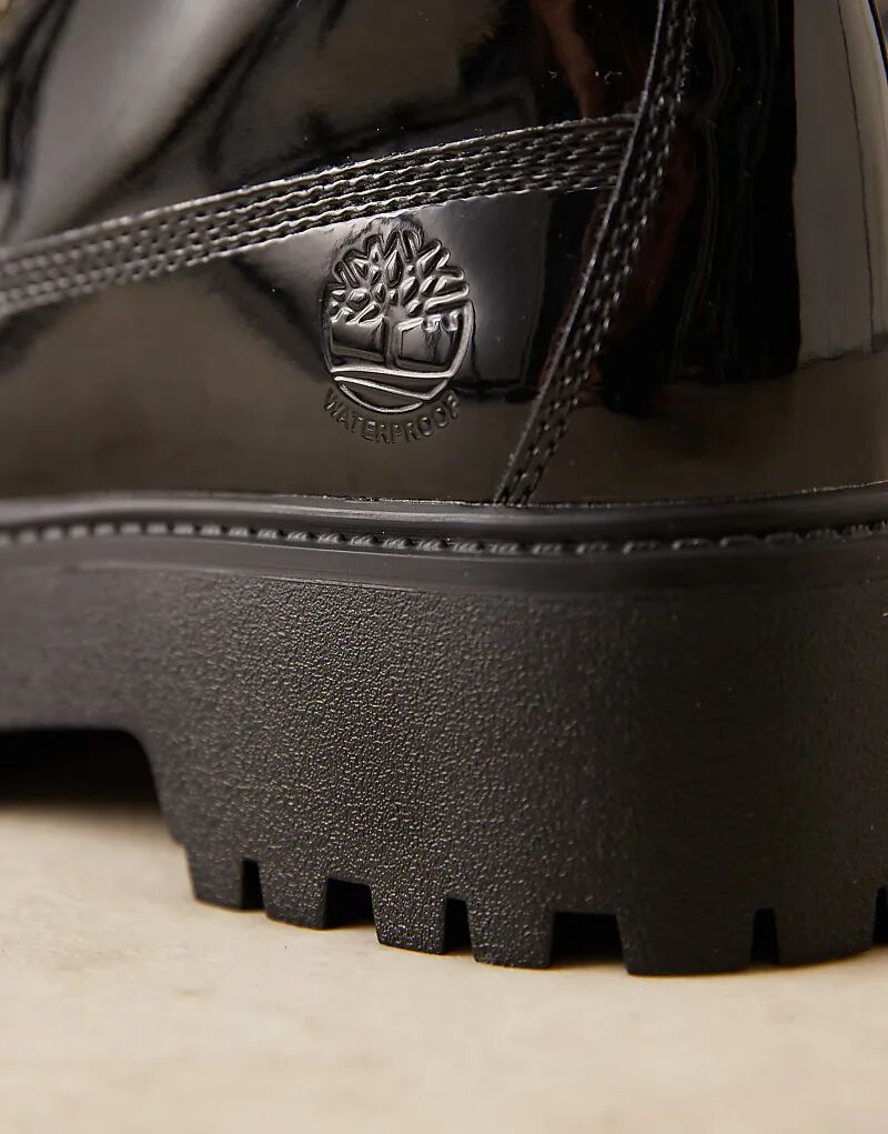 Ботинки средней длины Timberland Stone Street Nellie из черной лакированной кожи — фото 4