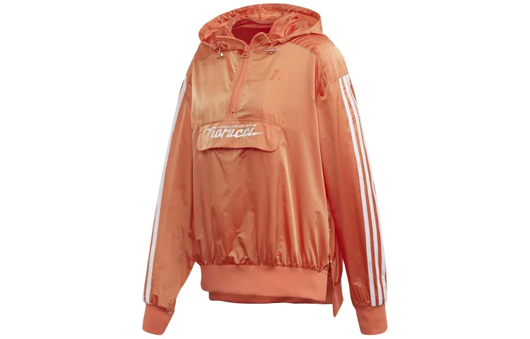 Adidas Originals Куртка FIORUCCI для женщин с капюшоном, цвет коралловый пудровый