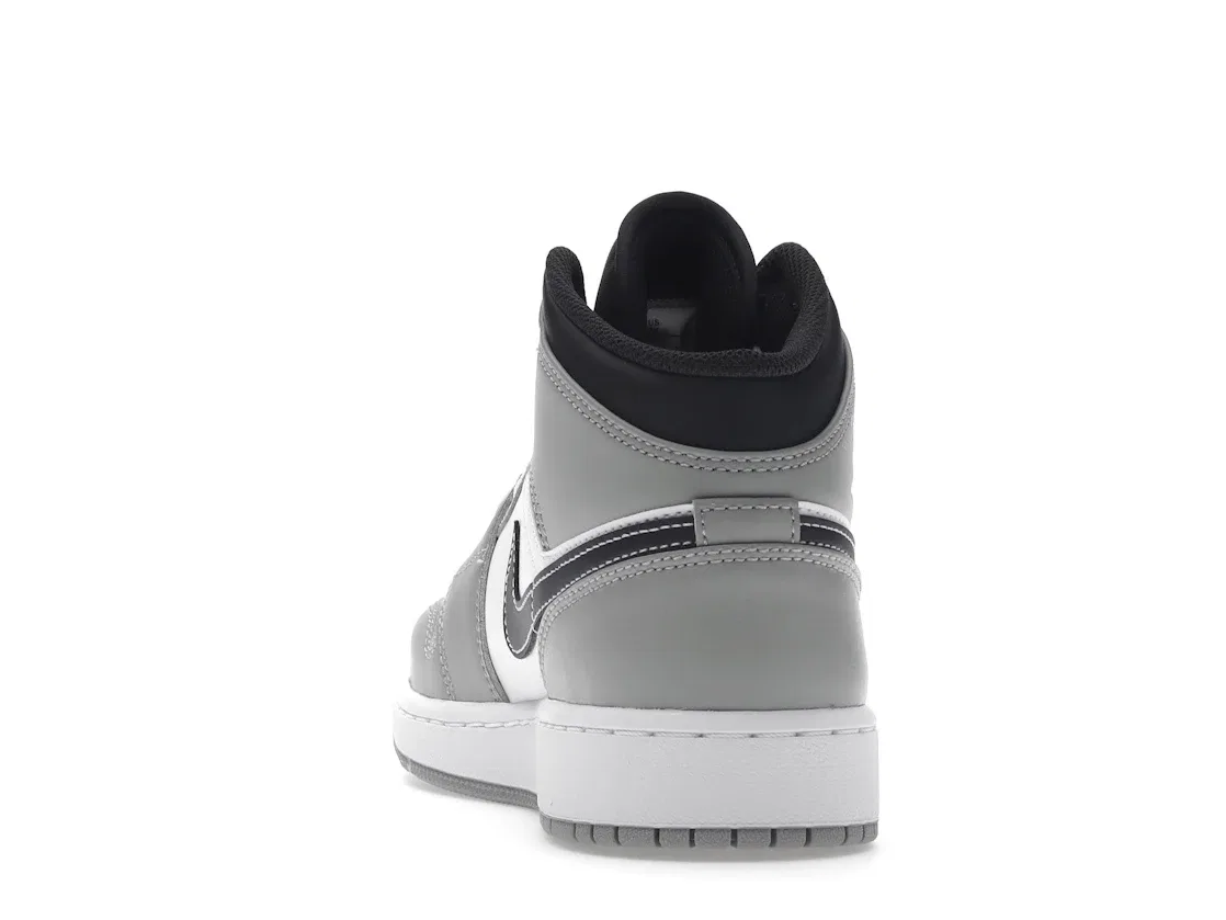 Детские кроссовки Lifestyle с принтом Jordan 1 Mid Greyscale (GS) Jordan, Grey/Black/Anthracite/White — фото 4