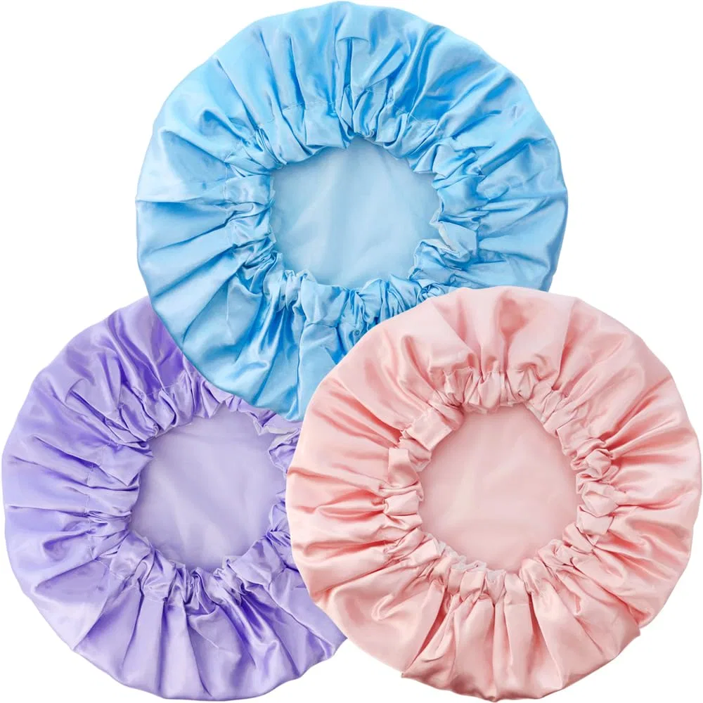 Шапочка для душа 3-Pack, TCOTBE, Salmon Pink, Blue and Purple