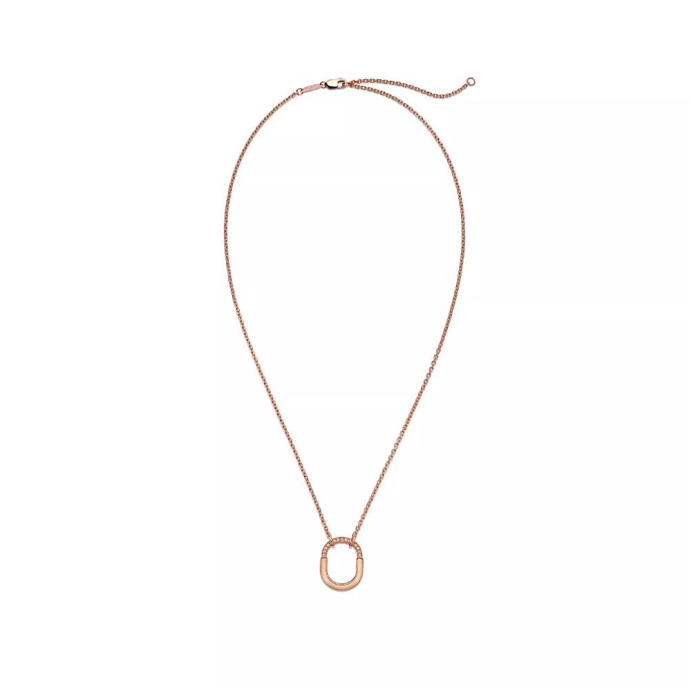 Кулон с цепочкой Tiffany & Co. Small, розовое золото с бриллиантами — фото 2