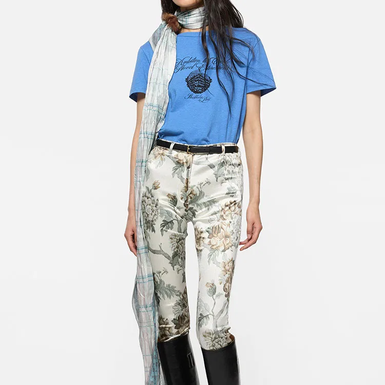 Женская футболка с круглым вырезом с длинным рукавом Acne Studios, Blue — фото 4