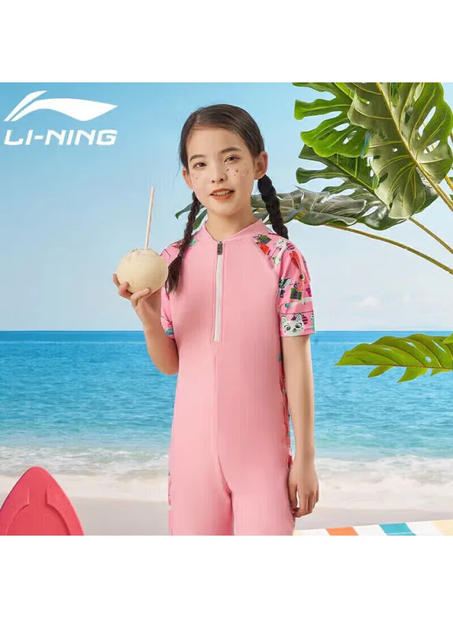 Купальник детский с коротким рукавом Li-Ning, красный — фото 2