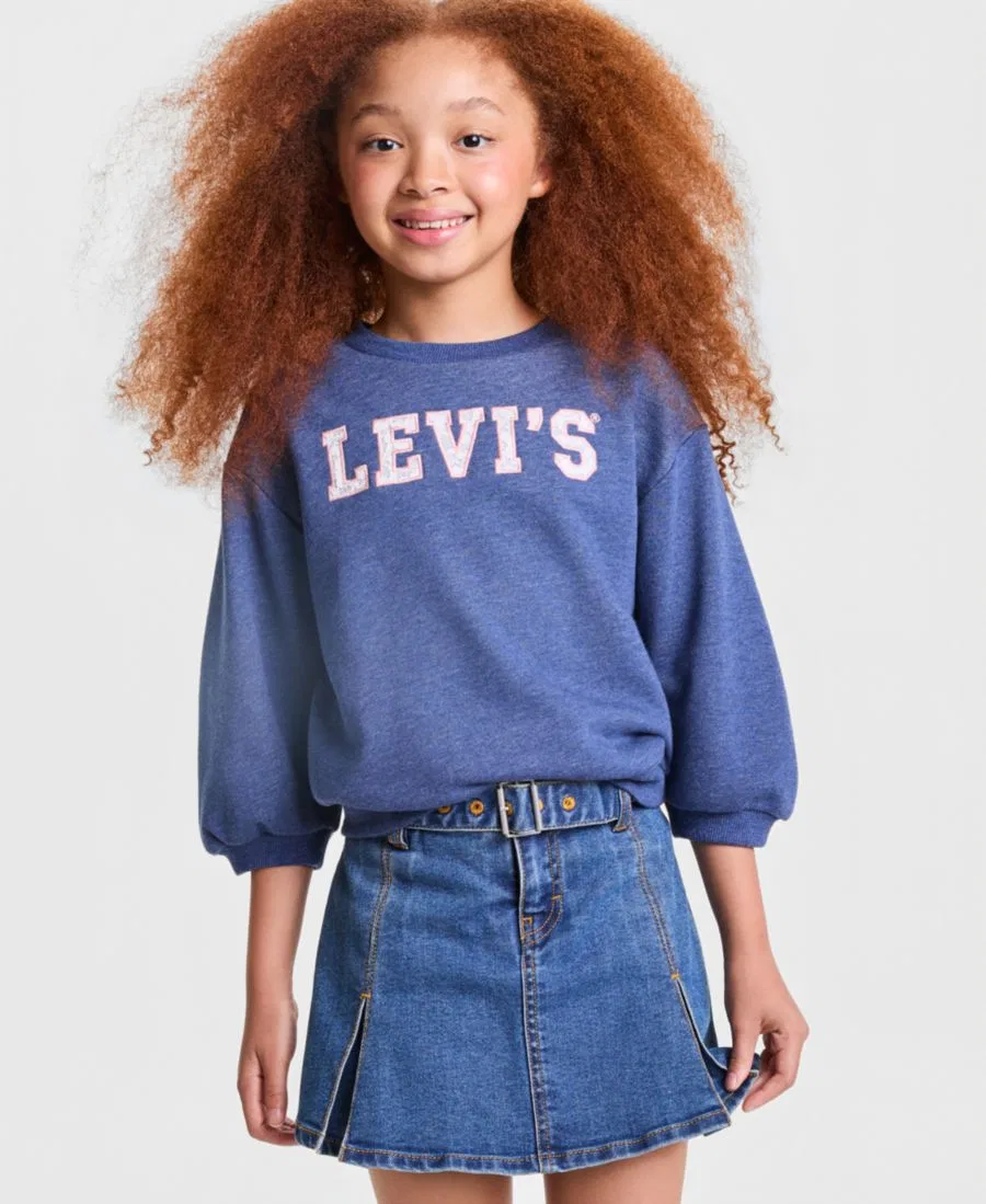 Детский свитер с защипами на рукавах Levi's, Blue Indigo
