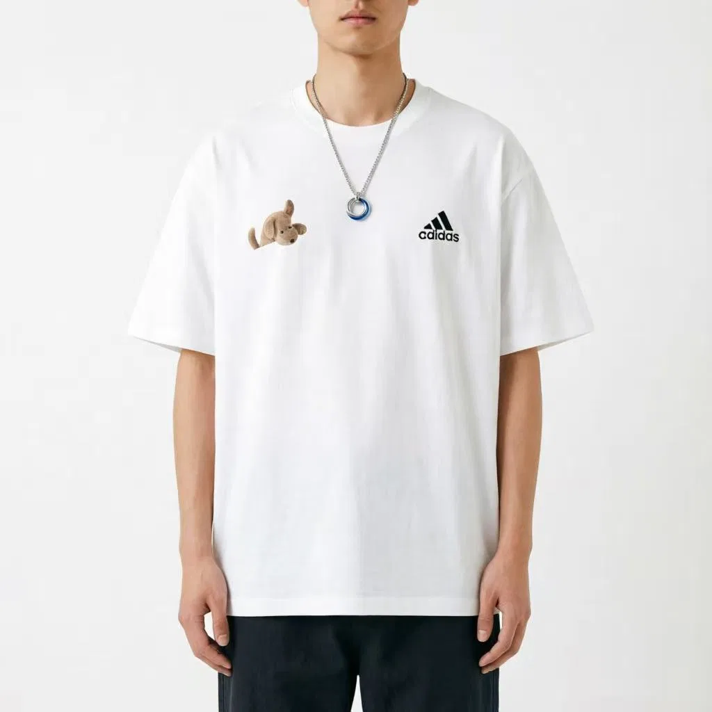 Футболка с принтом Pocket Dog, Adidas, White — фото 4