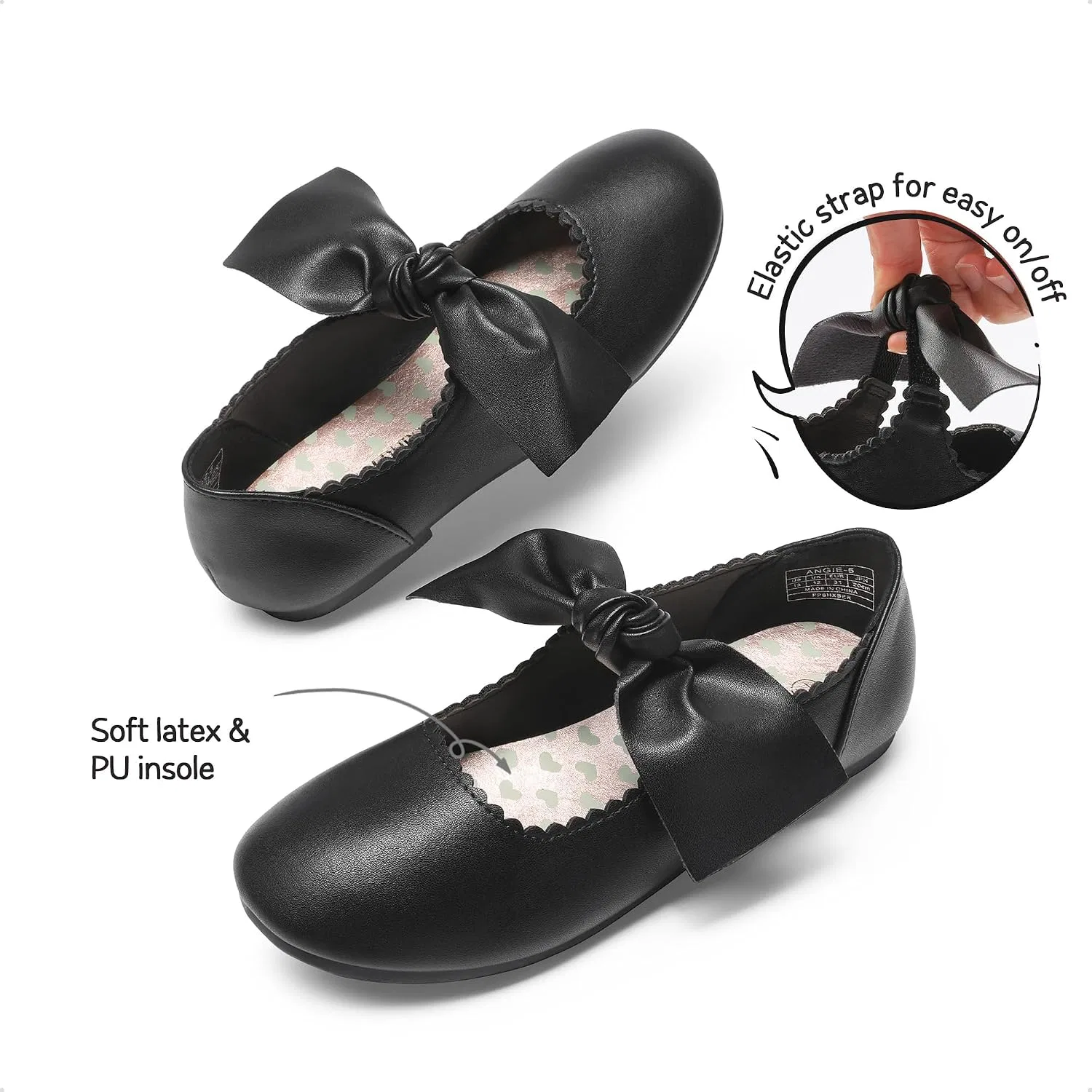 Детские балетки для девочек с бантом Mary Jane DREAM PAIRS, Black — фото 3
