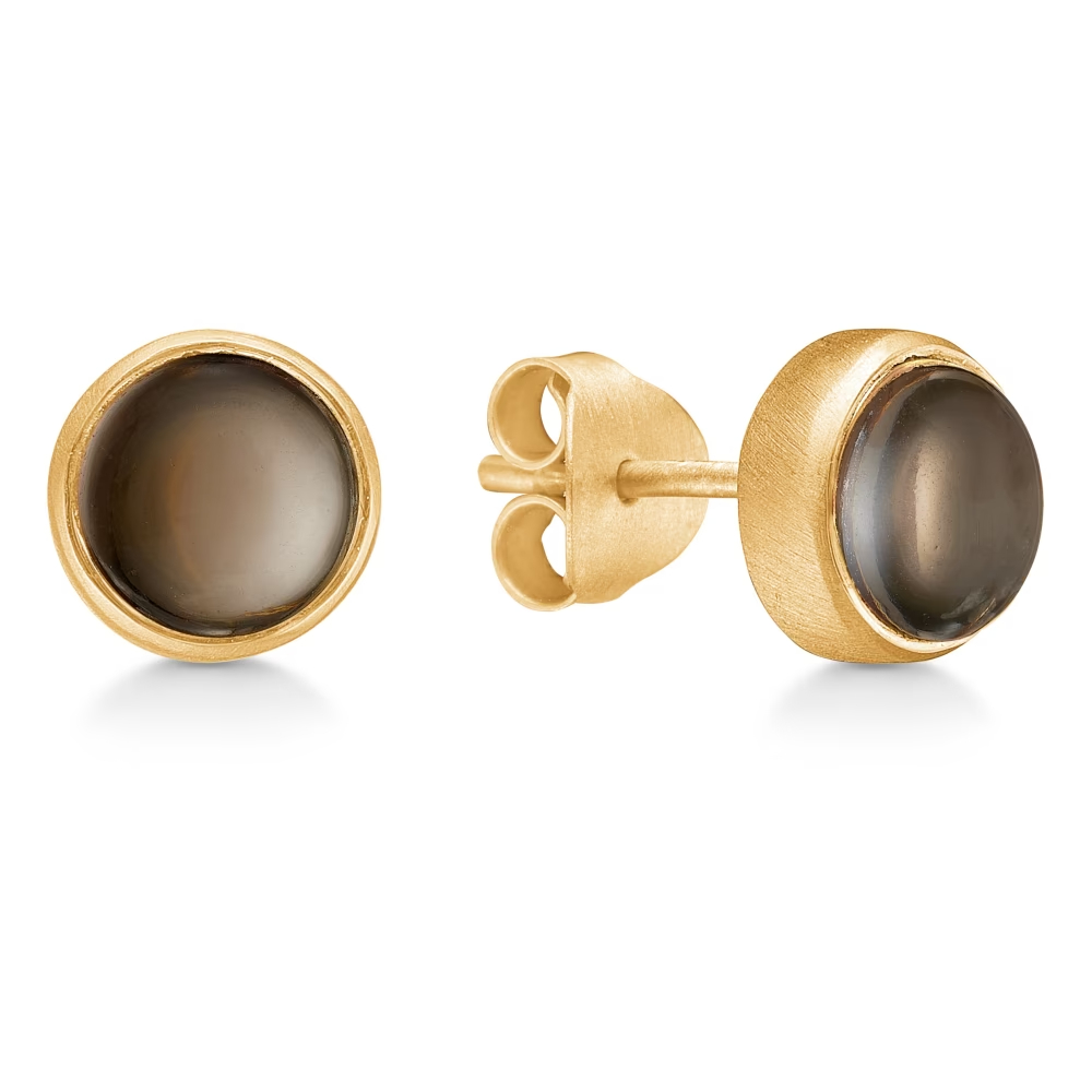 

Серьги-пусеты Frk. Lisberg Celia с дымчатым кварцем, золотой/коричневый