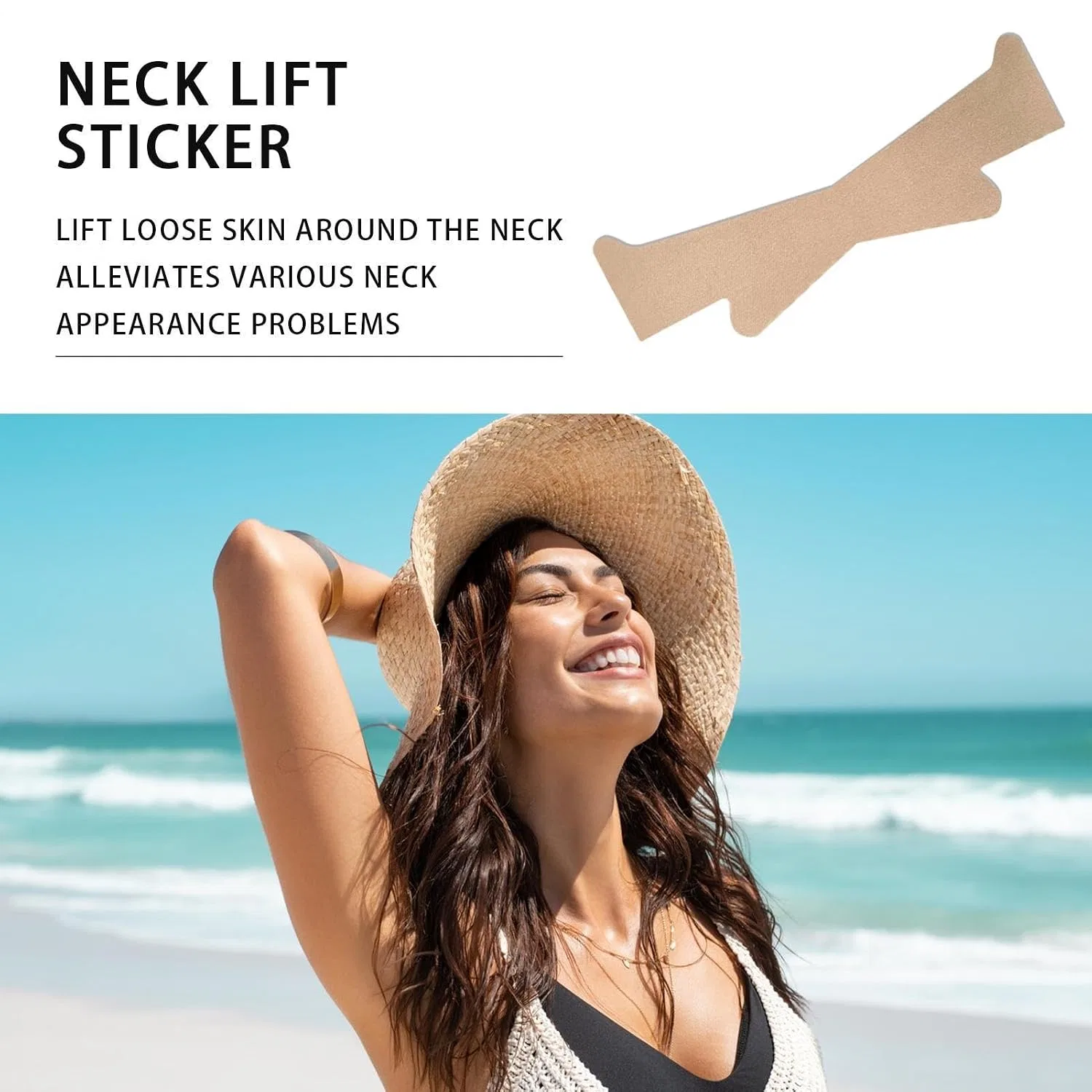 Ленты для подтяжки шеи, 5 шт, черезвычайно прозрачные, Elastic cloth 5 stickers Generisch — фото 2