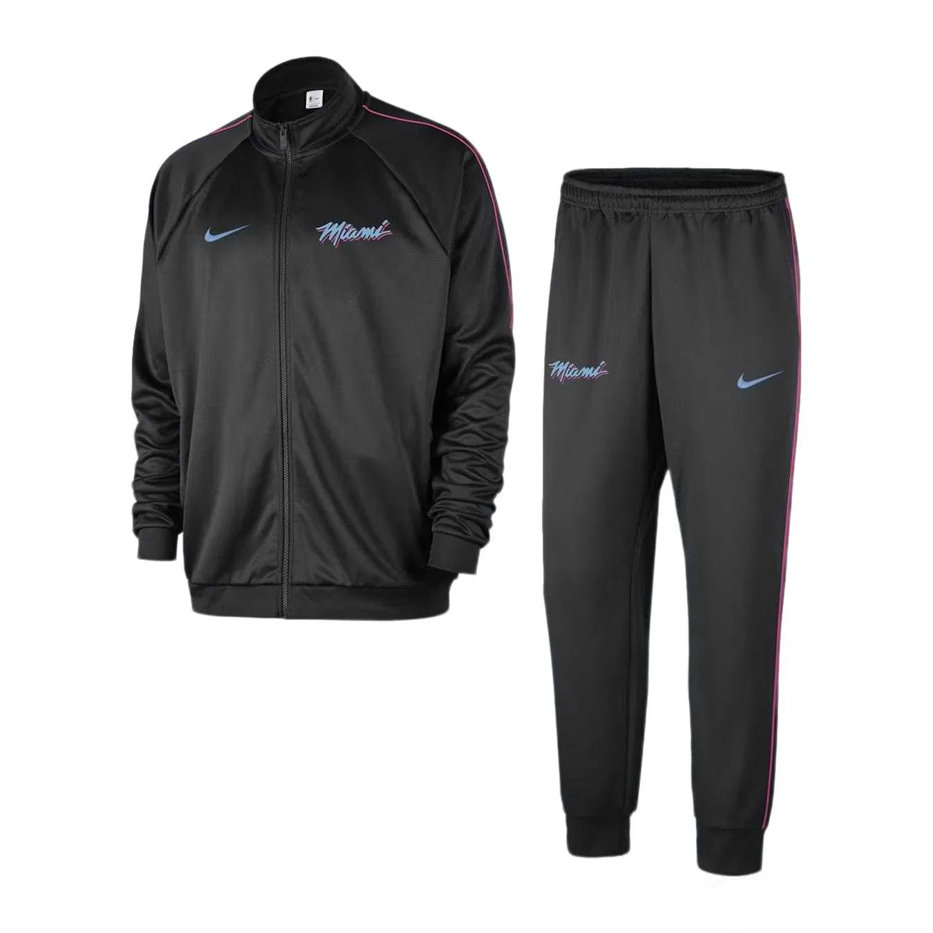 Мужской спортивный комплект с принтом Miami Heat Nike, Black/Laser Fuchsia