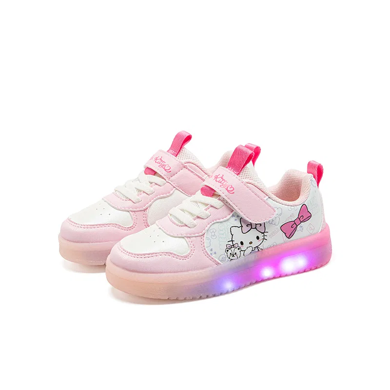 Детские кроссовки для скейтбординга с принтом Hello Kitty Sanrio, Pink White — фото 4