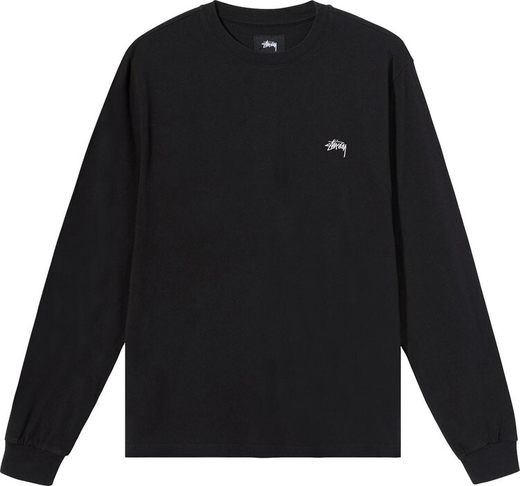 

Лонгслив Stussy Stock Logo Long-Sleeve Crew 'Black', черный