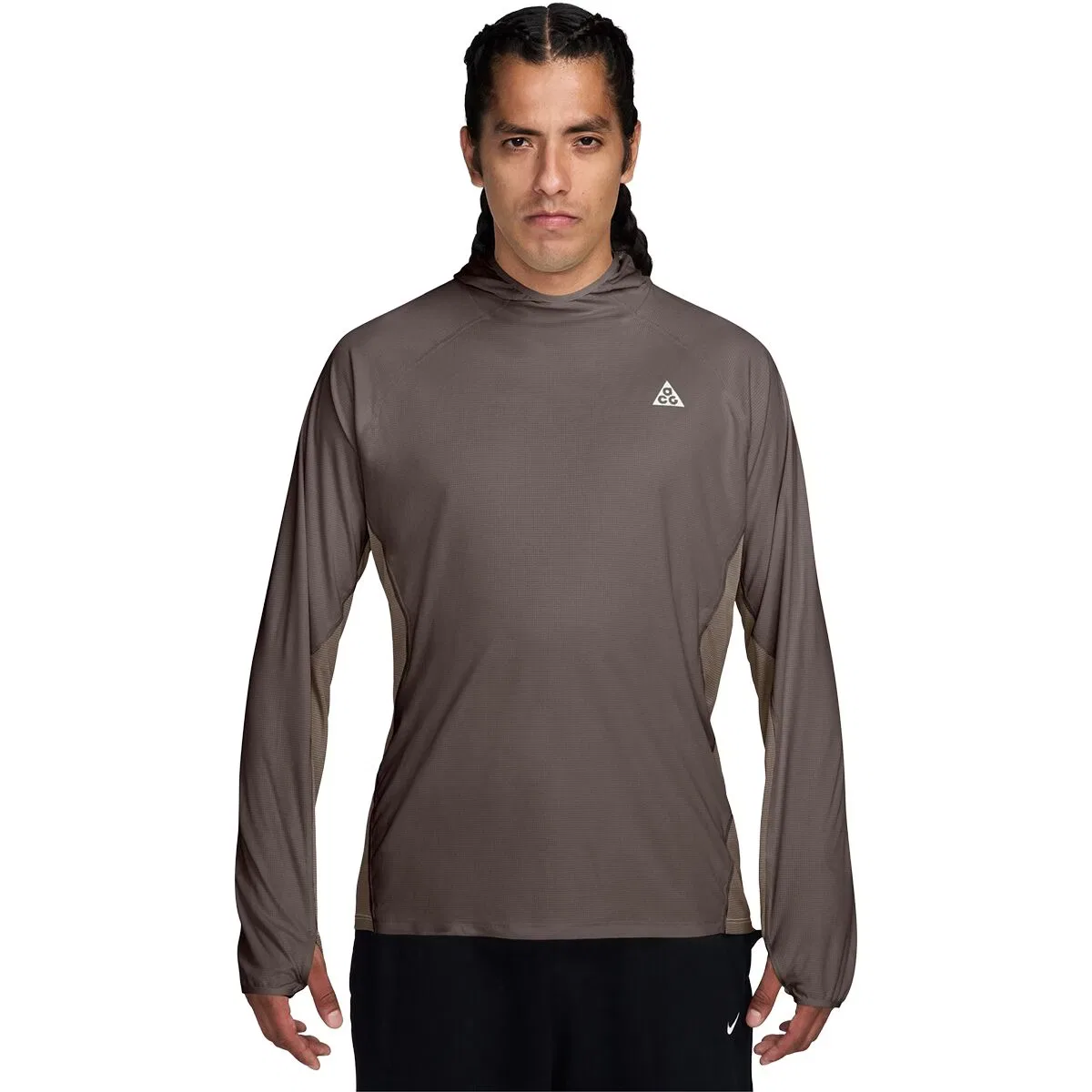 Мужская худи с защитой от солнца ACG Dri-FIT UV Solar Chase Nike, Ironstone/Mink Brown/Summit White