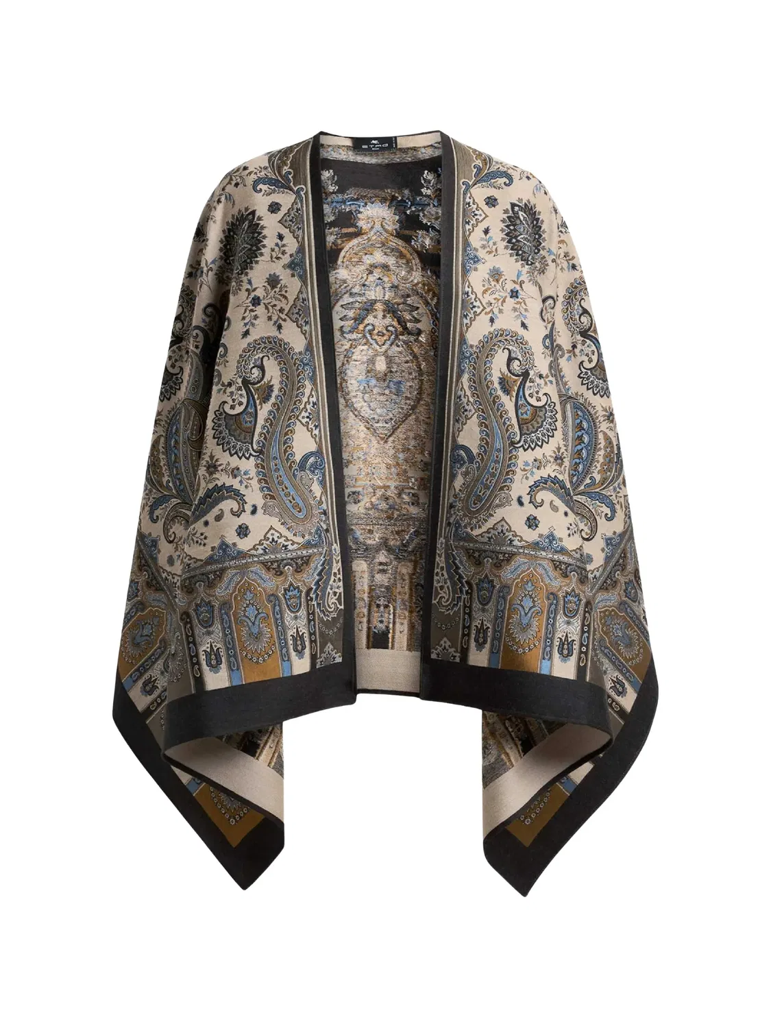 Пелерина из шерстяной смеси в жаккарде ETRO, нейтральные