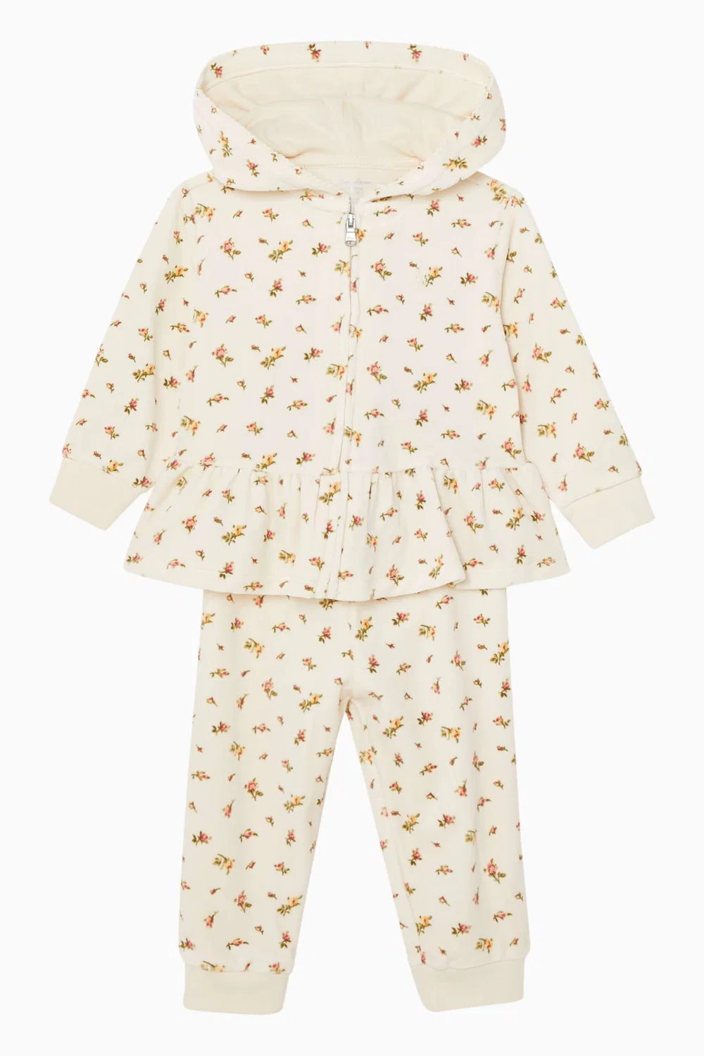 Комплект из футера с принтом Floral Velour Hoodie & Pant Set Polo Ralph Lauren