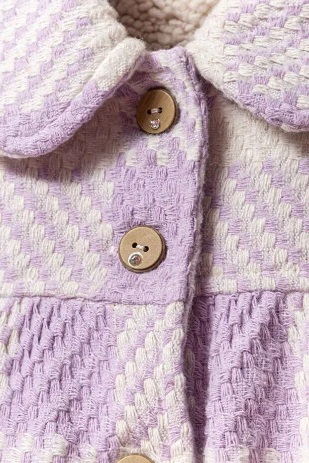Детское пальто для девочек с вышивкой Patia Charm Hausekids, Lilac — фото 2