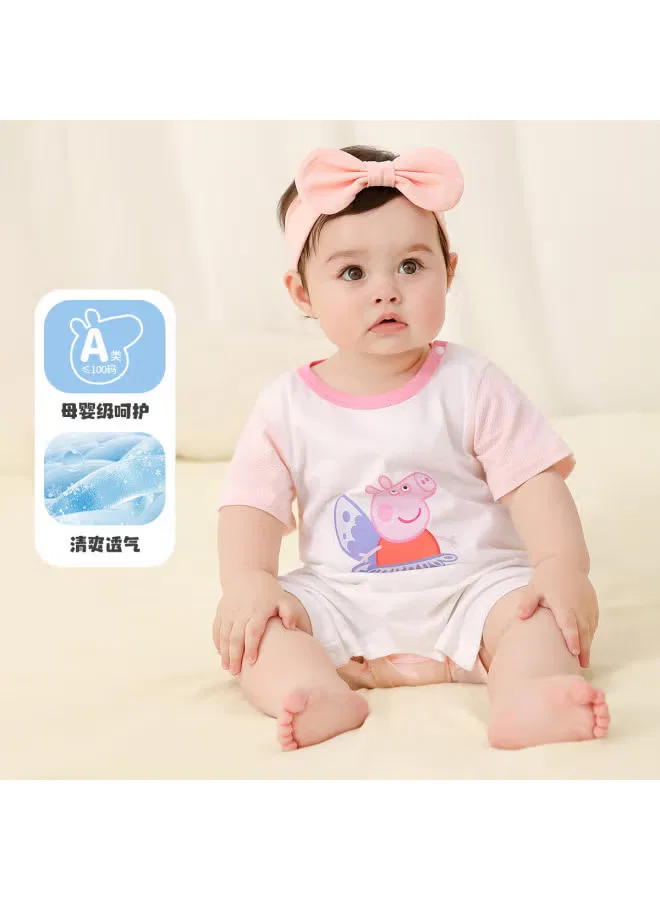 Боди-комбинезон с коротким рукавом из хлопка Peppa Pig, розовый — фото 2