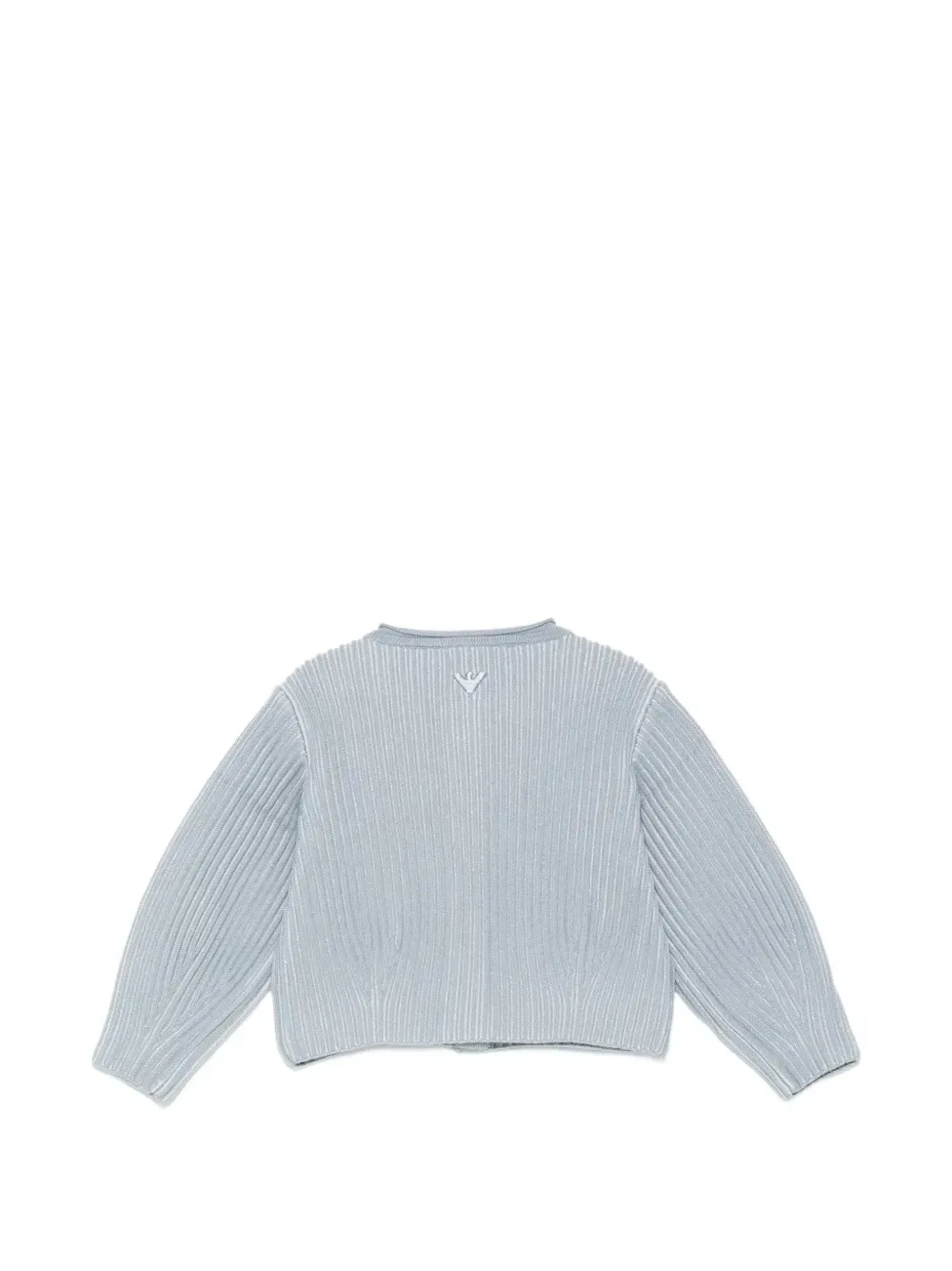 Кардиган на пуговицах из рубчатого трикотажа Emporio Armani Kids, синий — фото 2