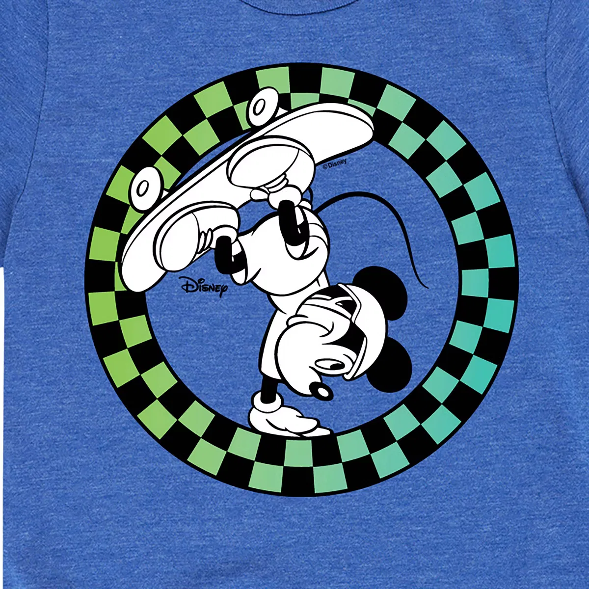 Футболка с коротким рукавом с принтом Mickey Skateboarding Checkered Circle Disney, royal blue — фото 2
