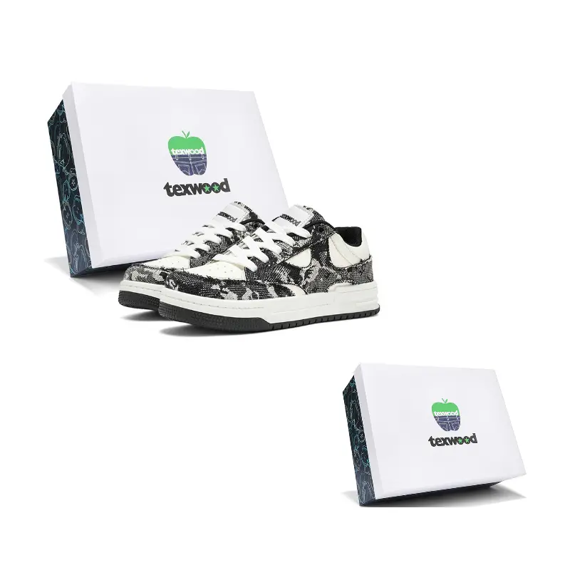 

TEXWOOD Кроссовки для скейтбординга Coverage Low Top унисекс бело-черные, цвет White Black