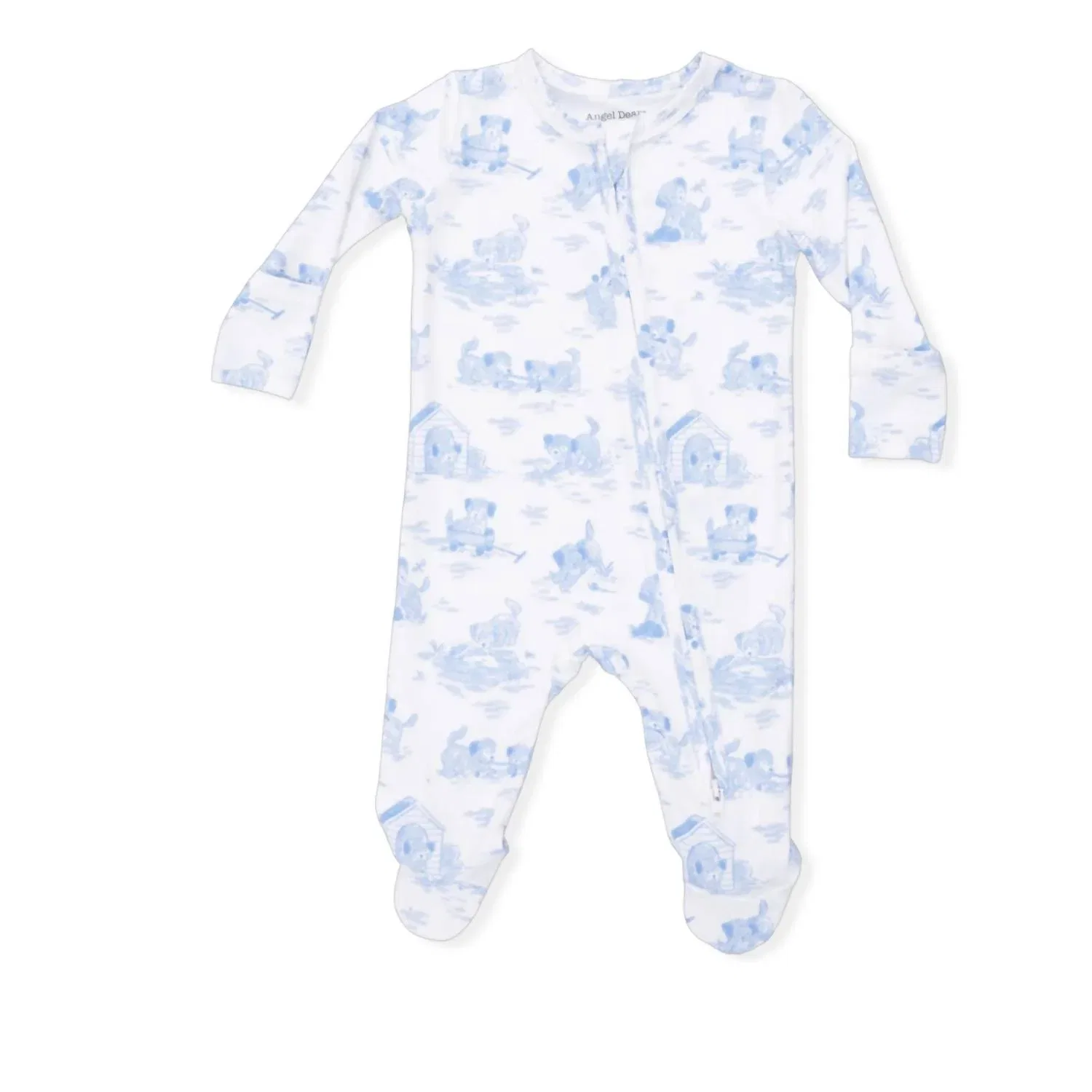 Детский комбинезон-боди с принтом Puppy Toile на молнии Angel Dear, Blue Bamboo