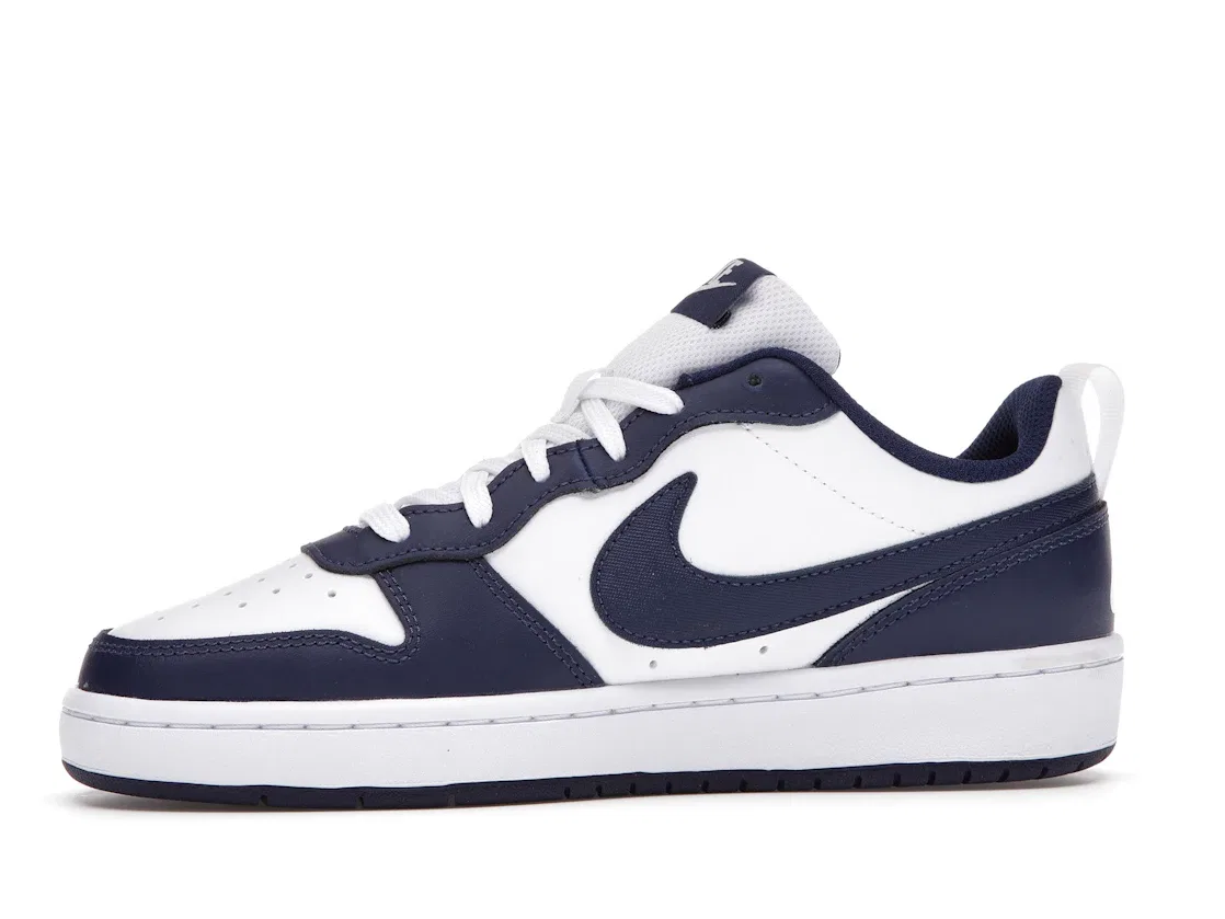Детские кроссовки с кожаным верхом Nike Court Borough Low 2 Nike, White/Blue Void/Signal Blue — фото 3