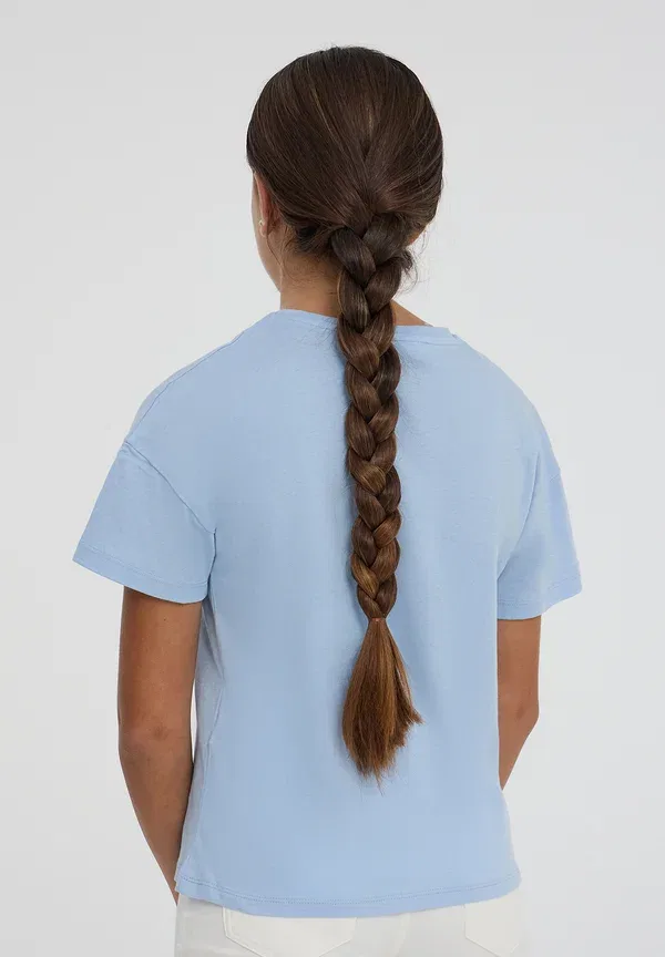 Футболка с принтом, хлопок, Print t-shirt Terranova, Azzurro Chiaro, светло-голубой — фото 3
